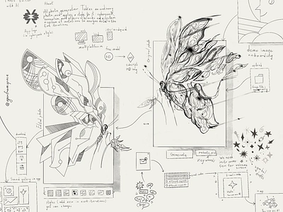 AI Photo Editor — idea concept of app ai ai app app concept apple pencil brainstorm butterfly cjm concept cyberpunk design idea draft drafts illustration procreate sketch sketchbook sketches user flow ux ux design