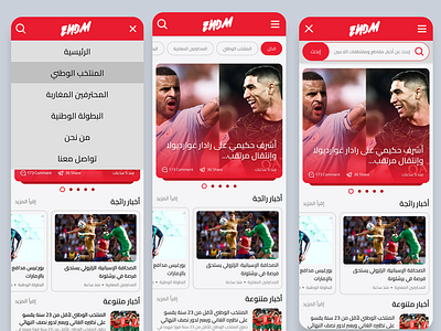 A Responsive Football Website - ENDM Redesigned app branding endm football mobile morocco redesign responsive soccer ui ux web