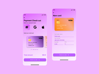 Daily 002. Check out payment app card challenge creditcard daily design figma mobile payment responsive ui ux