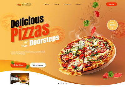 Food Delivery Website banner design graphic design landing page