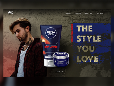Men's Styling Products website landing banner design graphic design