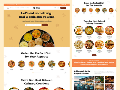 Bites - A Restaurant Landing Page UI/UX design adobe xd design figma food landing page landing page landing page design restaurant landing page ui design ux design web design web ui design web ux design website design