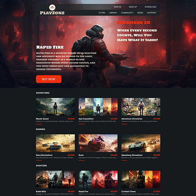 Design for an online video game store website design ui ux uxui