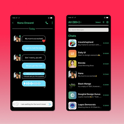 Daily UI challenge - Direct Messaging. Day 013