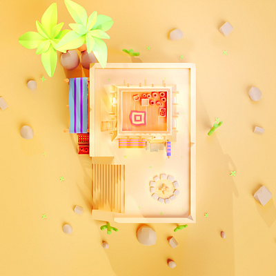 g Letter - 36 Days of Type 26daytype 36daytype 3d 3dillustration ancient blener cinema4d cycle desert design game asset illustration isometric isometricart isometricdesign isometricart lowpoly old house old market oldstyle palm