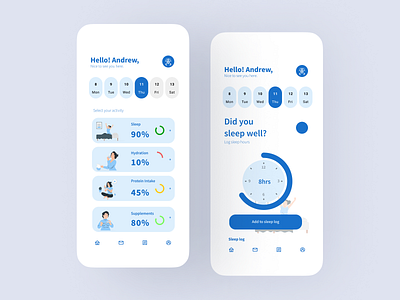 Nutrimate - A healthy habit tracker for the elderly. mobile app mobile app design ui ux