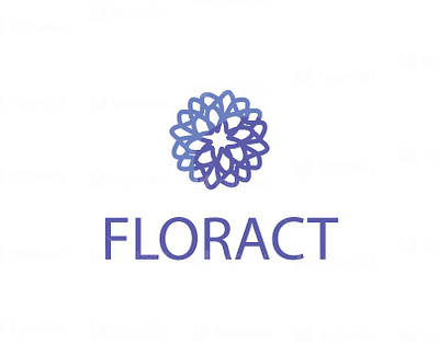 floract abstract flower logo design logo art