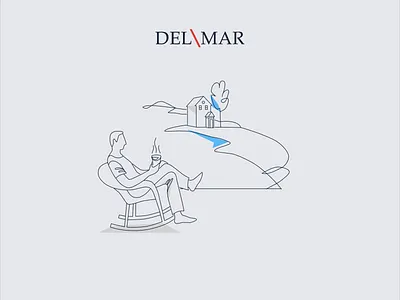 Del Mar - Empty State Animation. Visual Strategy animation empty state house lighthouse line house motion design motion graphics person stroke animation