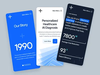 🩺 SH asklepios | Personalized Healthcare AI Website | Mobile 2 3d ai biotech blue data figma health healthcare healthtech landing page machine learning medical medicine mobile personalized healthcare predictive analytics responsive ui web design wellness