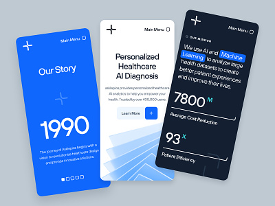 🩺 SH asklepios | Personalized Healthcare AI Website | Mobile 2 3d ai biotech blue data figma health healthcare healthtech landing page machine learning medical medicine mobile personalized healthcare predictive analytics responsive ui web design wellness