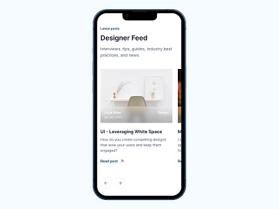 Designer's Blog blog blog posts blogging carousel education mobile posts product design ui ui blog