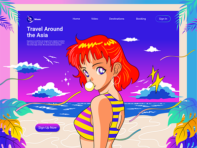 Travel Around the Asia 3d animation app branding comic design graphic design illustration logo manga motion graphics travel ui ux vector website