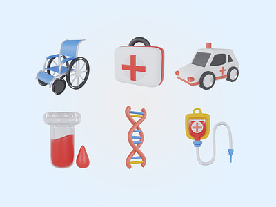 3d element healthcare icons ambulance branding doctor graphic design healthcare icon illustration logo medical icon science ui ux