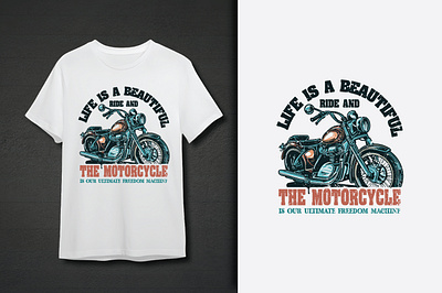 Motorcycle rider t-shirt design vector illustration vintage