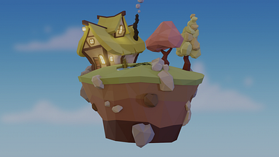 Low-poly Cottage 3d blender low poly