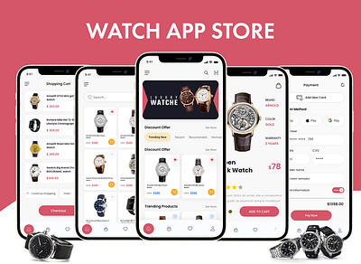 Mobile App Design for Watch Store app app design branding figma mobile app design product design ui uiux design ux wireframing