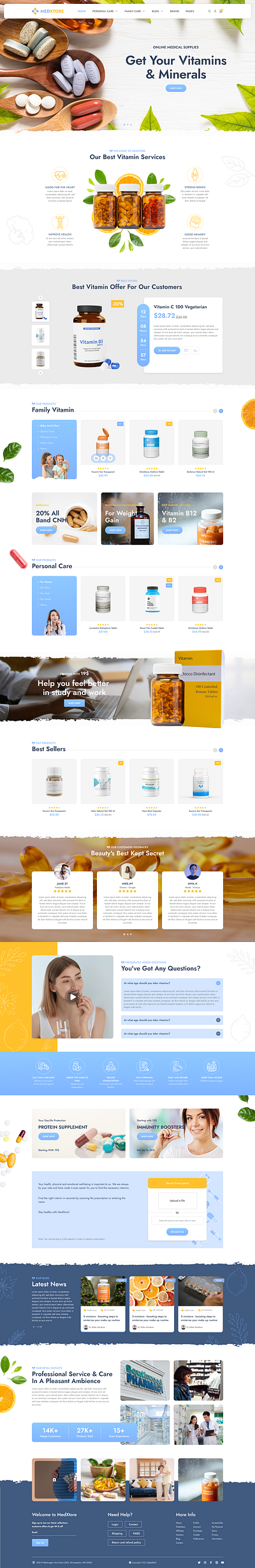 Web Design Mockup for Medical E-commerce Brand branding figma ui web design website branding wireframing