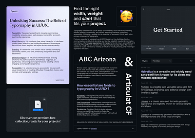 Typography in UI/UX - OpenUI design graphic design landing page typeface typography ui ux vector web design weebsite
