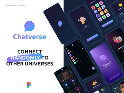 Random Chat Mobile App Case Study case study dark theme design system design thinking figma mobile app design product design uidesign ux research uxdesign
