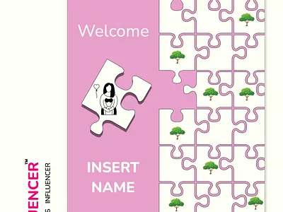 Welcome Card For Influencer branding design graphic design logo typography ui ux