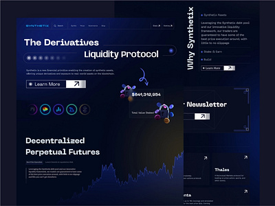 Synthetix - Cryptocurrency Website Redesign blockchain blockchain landing page clean crypto landing page dapp defi exchange hero landing page liqidity minimal nft landing page staking staking landing page trading ui user interface web design web3 website