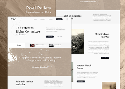 Veterans Rights Committee design homepage landing mordern rights style ui uiux ux veterans webdesign