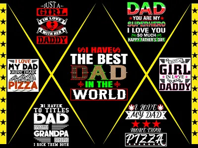 Dad T-Shirt Design branding dad daddy design father fathers day girl gorgeous graphic design love ornament papa parenting pizza son special day star t shirt typography vector