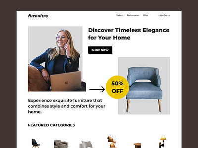 Daily UI #012 :: E-commerce shop 100daychallenge cozyliving designwithelegance dreamhomefurniture furniture furnituredesign furniturelove modernliving ui