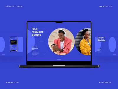 Connect Club website abstract colorfull geometric landing page slider ui ux web website