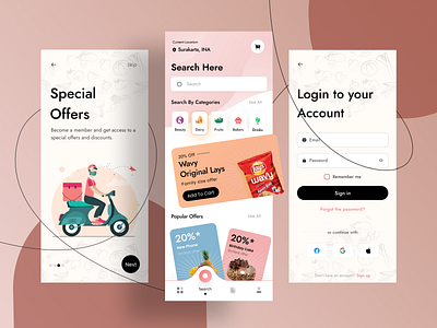 Smart Grocery App app appde design freelance grocery app landing page ui web app