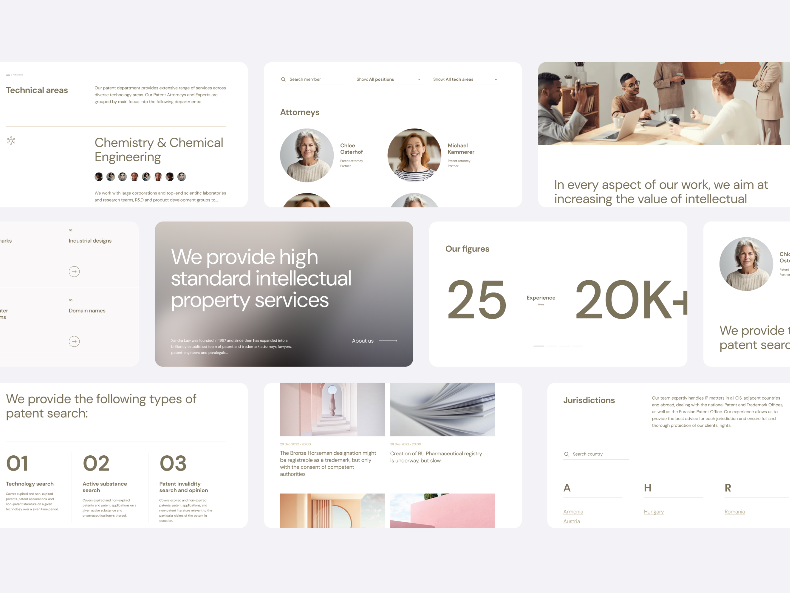 Xandralaw website overview branding corporate layout typography ui ux web website