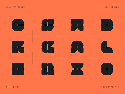 Kicks typeface design abstract geometric letters type typeface typography