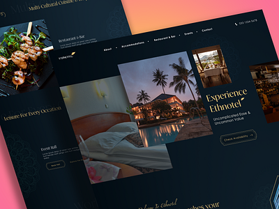 Ethnotel- A hotel website re-design banner design branding graphic design ui ux website design