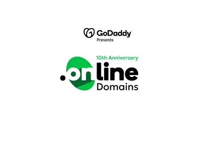 Logo for GoDaddy '.Online' Domains on it's 10th anniversary 10th anniversary godaddy logo online domain logo