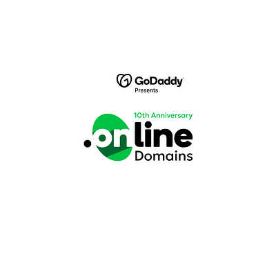 Logo for GoDaddy '.Online' Domains on it's 10th anniversary 10th anniversary godaddy logo online domain logo