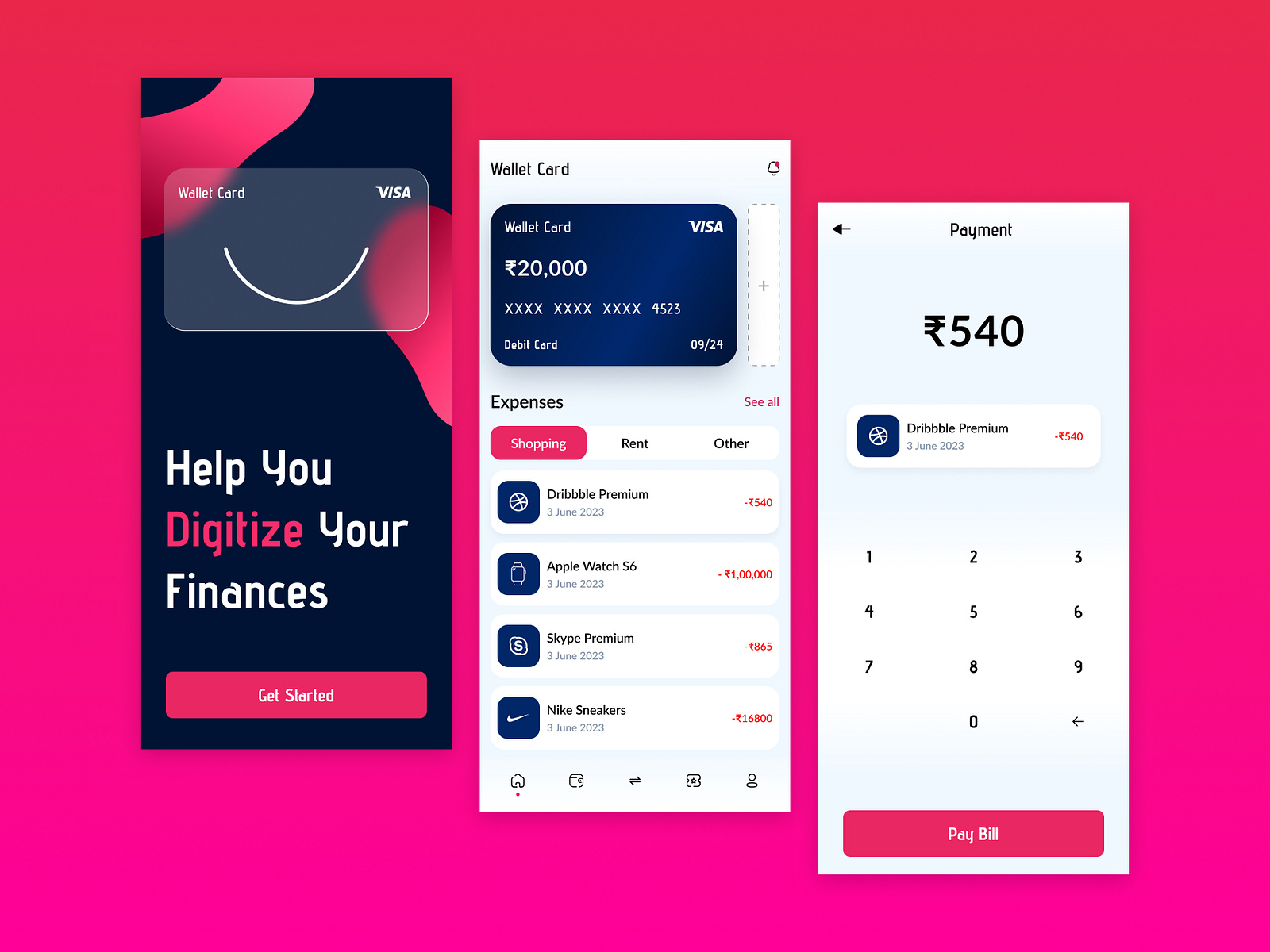 Wallet App Design Concept by Amanmishra on Dribbble