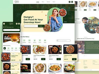 Food delivery/restaurant website design responsive branding responsive ui ux website design
