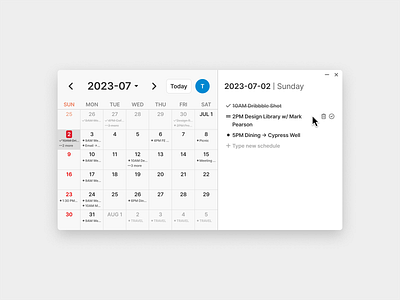 Typeline: Type your timeline app calendar desktop simple to do ui ux widget