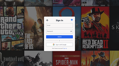 Game Store - Authentication page ui