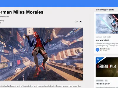 Blog details page UI app design ui ux