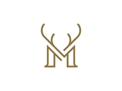 Elegant M Antler Logo animal animals antler brand and identity hunt initial letter life logo m mark minimilist monogram premade logos stag wild