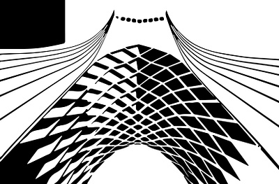 Illustration of Azadi Square in Tehran, Iran design illustration vector