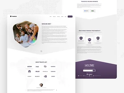 Transiva Investment Website 3d about us animation branding creative creative agency customers design design studio graphic design illustration light logo minimal motion graphics product smart mind ui usability ux
