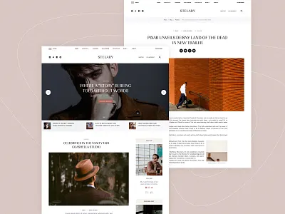 Stelary - New Look Blog Design architecture blog design blogger blogging design fashion figma ghost html5 minimal new look template theme ui ux web design wordpress