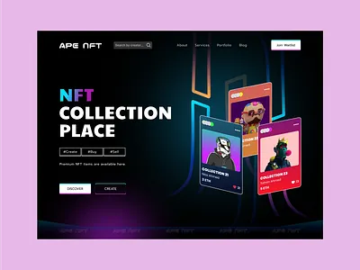 NFT Website Design: Landing page / Hero design UI design hero hero design home home page homepage landing page landing page design landingpage nft nft landing page ui design uiux web design web page webdesign website