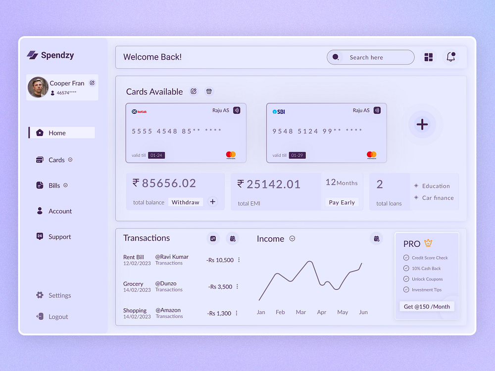 Digital Banking Dashboard designs, themes, templates and downloadable graphic elements on Dribbble