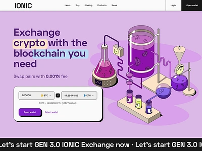 Ionic crypto platform best best cripto best landing page best website chemistry cripto cripto concept cripto currency crypto landing page design landing page landing page design top cripto top website ui user experience user interface ux web design website