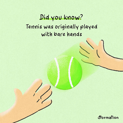 Tennis was originally played with bare hands cartoon did you know digital art digital illustration fun fact history illust illustration procreate sports tennis tennis ball