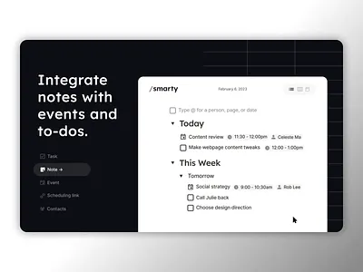 Smarty.ai - Ads Animation ad ads ai animation animation design calendars events fb flat illustration lottie notes prototype prototyping scheduled link scheduling scheduling link social media socmed tasks