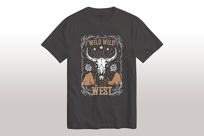 Wild Wild West Retro T-shirt clean custom custom t shirt design graphic design modern retro shirt typography wild wildwildwest